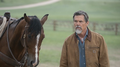Royal (Josh Brolin) is riding more than just horses in Outer Range. He’s skipping through the space-...