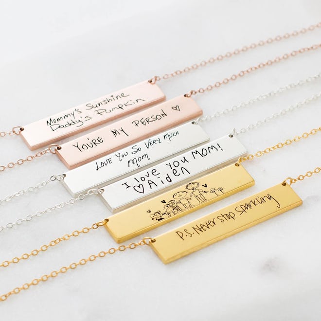 Caitlyn Minimalist Engraved Actual Handwriting Necklace