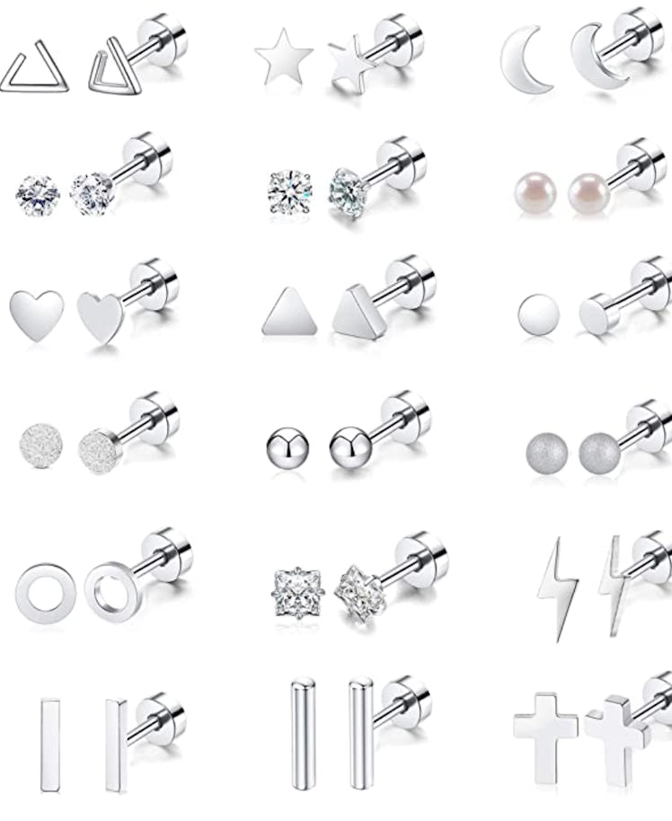 Staligue Cartilage Stud Earrings Set (36 Pieces)