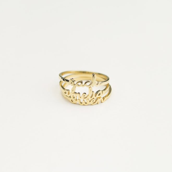 Grace Personalized Dainty Stacking Name Ring