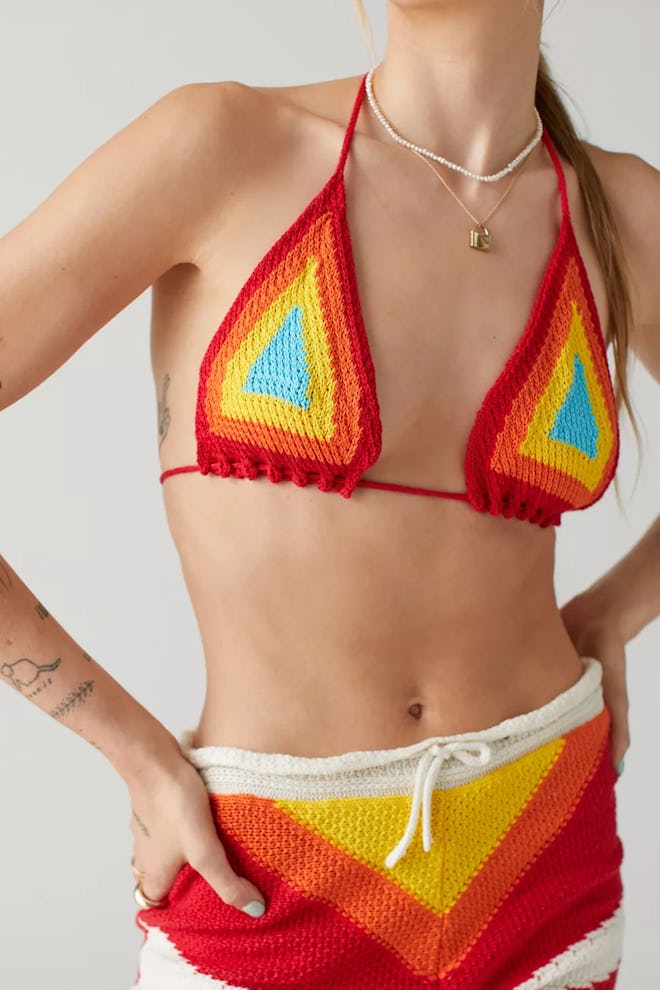 Fiorucci Desert Crochet Bikini Top
