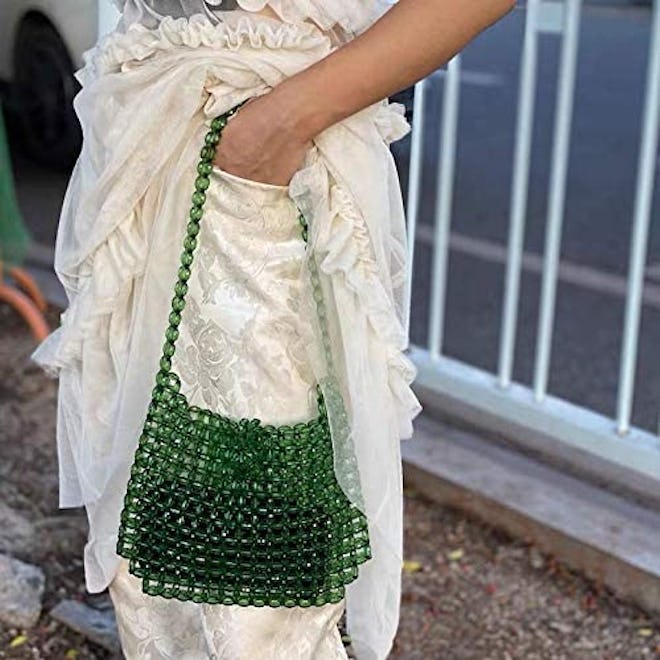 Abvokury Beaded Acrylic Shoulder Bag