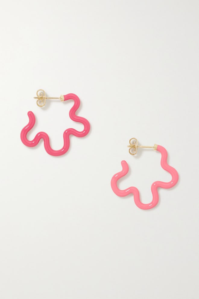 Bea Bongiasca 9-Karat Gold, Silver, and Enamel Earrings