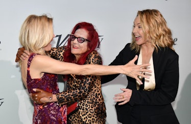 Candace Bushnell, Patricia Field, and Kim Cattrall reuniting on a red carpet