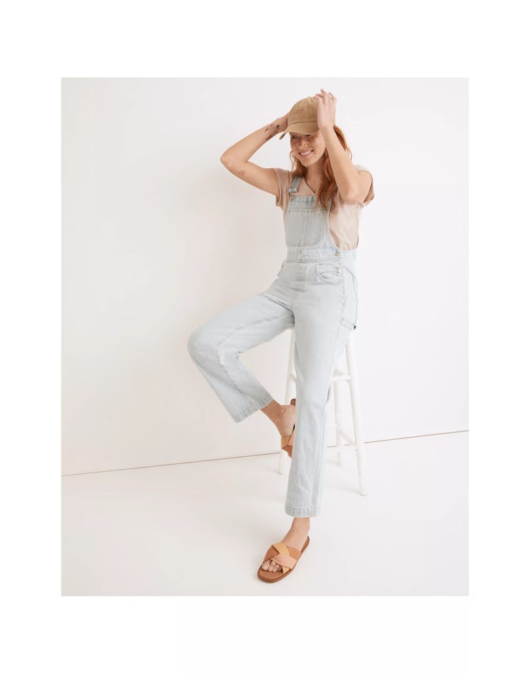 Denim Oversized Carpenter Overalls in Bretton Wash