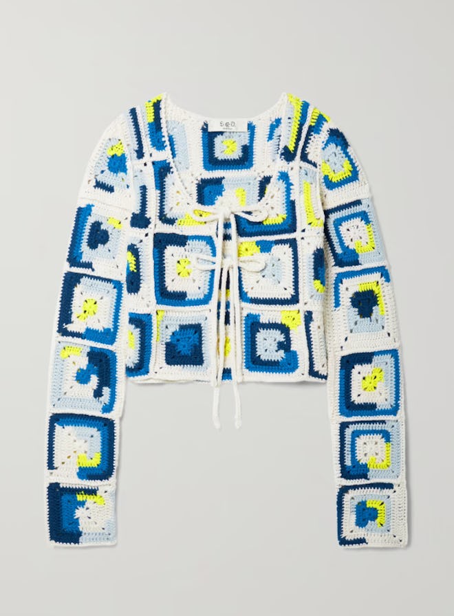 Hayden Crocheted Wool-Blend Cardigan