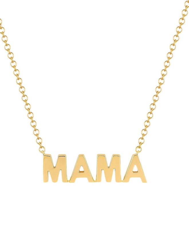 EF Collection 14K Yellow Gold Mama Mini Pendant Necklace