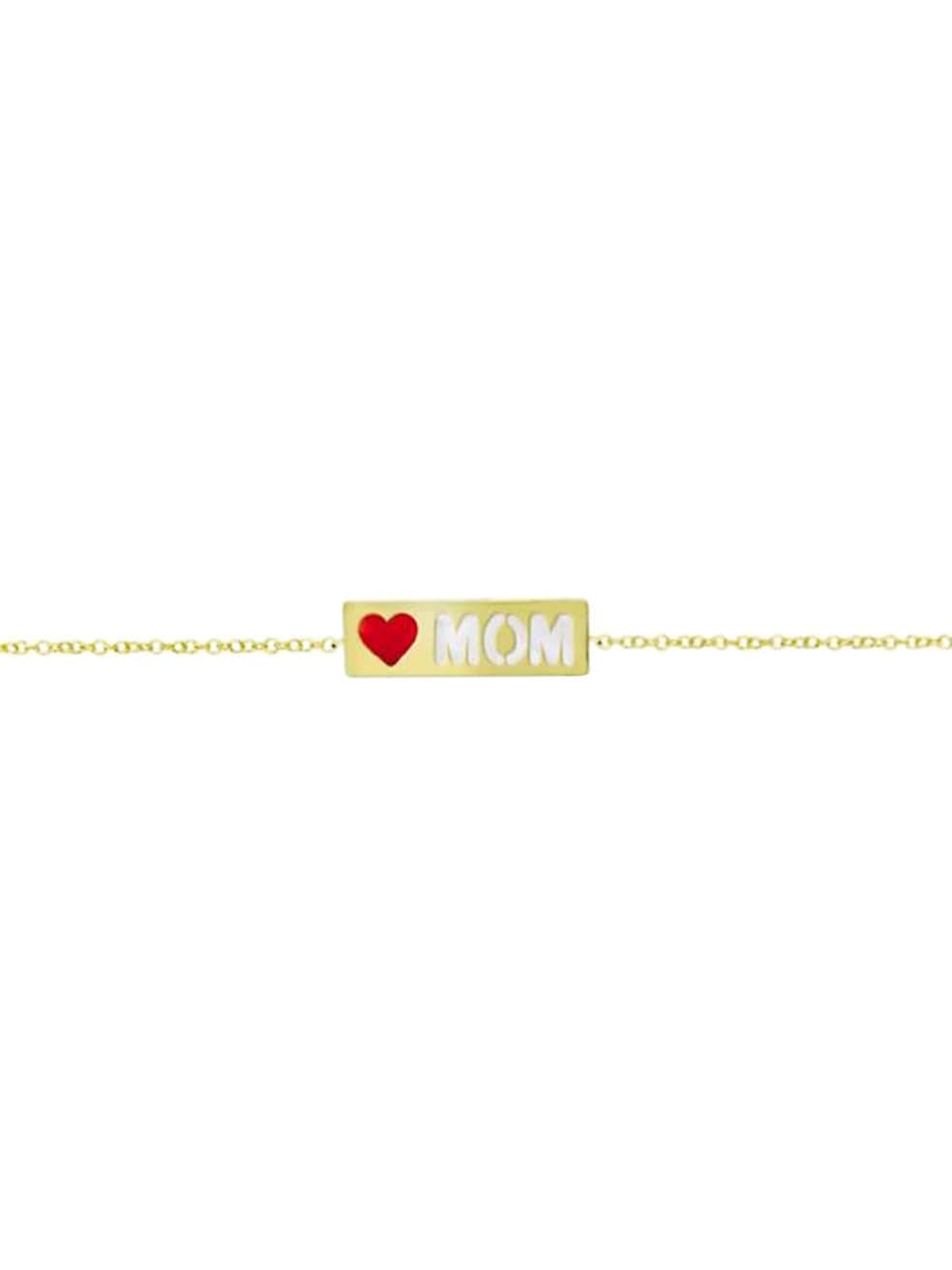 Meira T 14K Yellow Gold, Mother-of-Pearl, &amp; Enamel “Mom” Nameplate Bracelet
