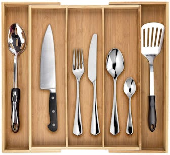 Dynamic Gear Expandable Bamboo Drawer Organizer