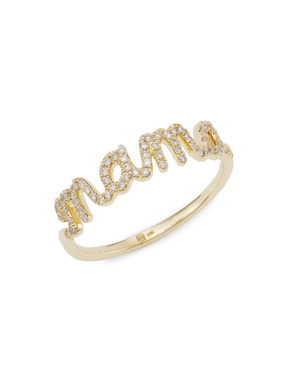 Sydney Evan 14K Yellow Gold &amp; Diamond “Mama” Ring