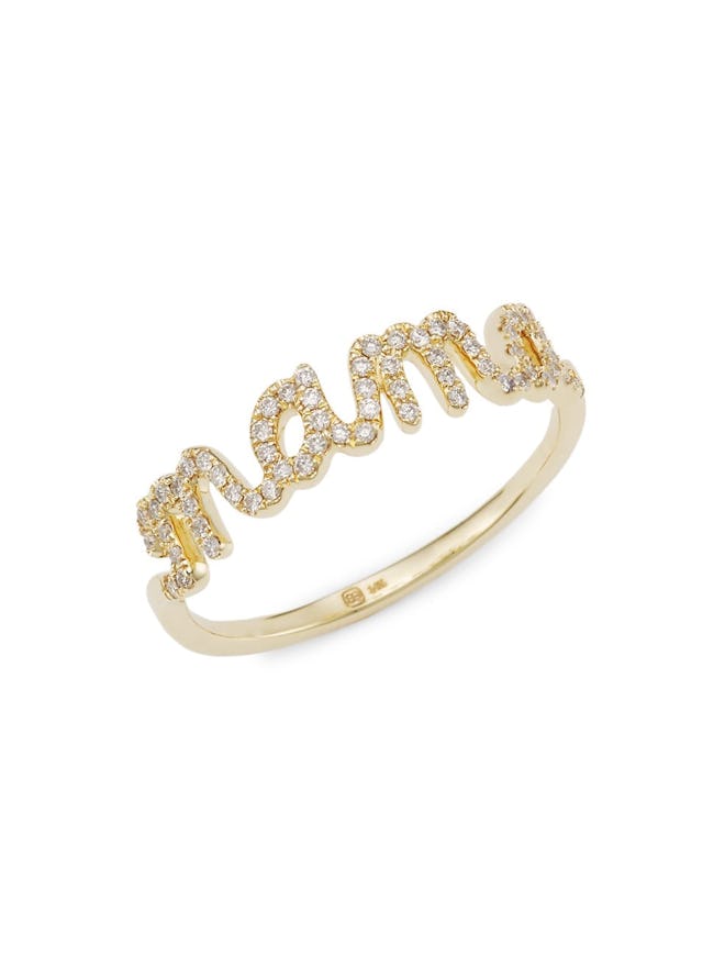 Sydney Evan 14K Yellow Gold & Diamond “Mama” Ring