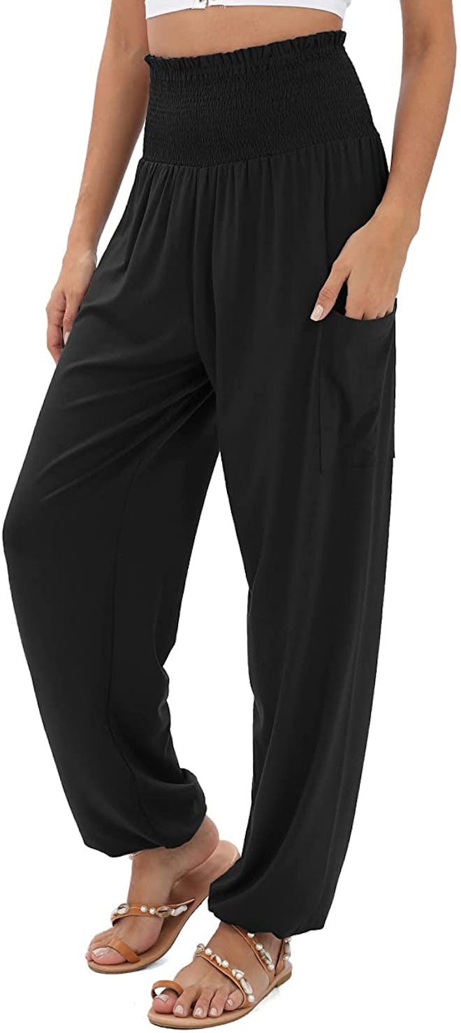 QIANXIZHAN Waist Yoga Trousers with Pockets