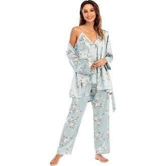 Escalier Satin Pajama Set (3 Pieces)