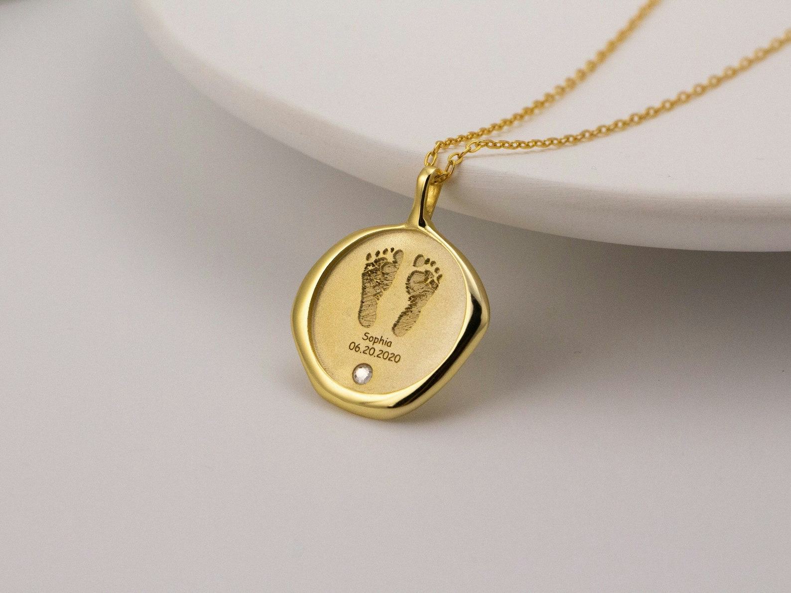 Bis You Actual Baby Footprint Necklace