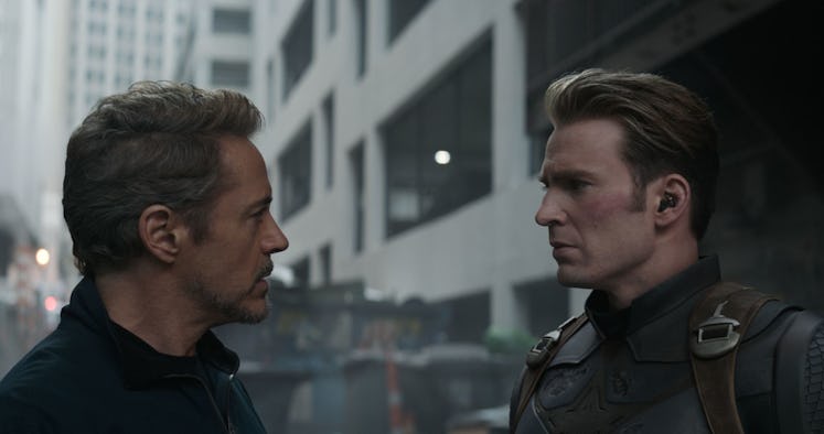 Tony Stark talking to Captain America in the movie 'Avengers: Endgame'