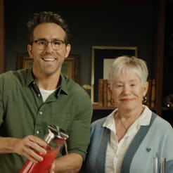 Ryan Reynolds and mom Tammy Reynolds making a Mother's Day cocktail with Aviation Gin via YouTube