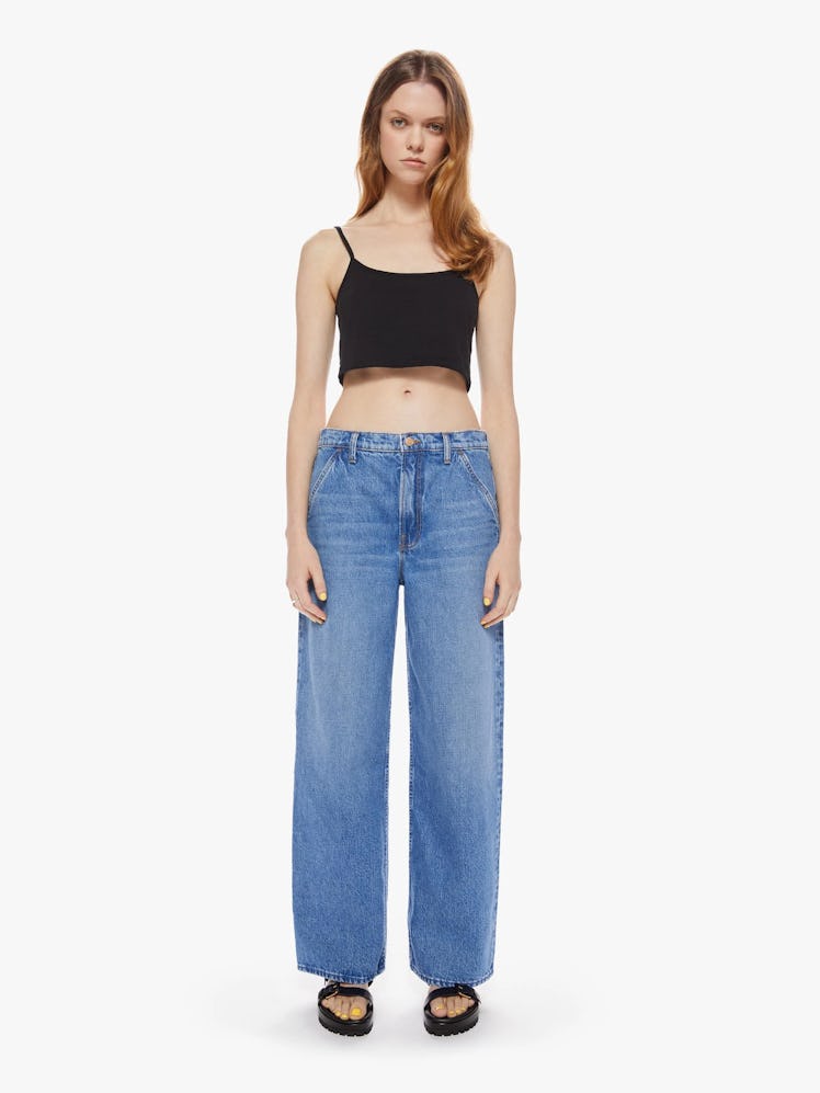 Mother SNACKS! The Pleated Fun Dip Ankle Jeans