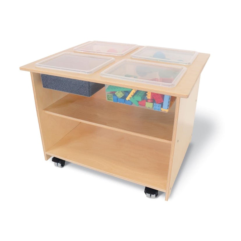 Whitney Brothers Mobile Montessori Sensory Table With Lids and Trays