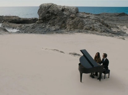 Sarah Pidgeon as Leah Rilke and Ben Folds as himself in The Wilds