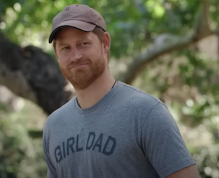 Prince Harry wears Girl Dad T-shirt in video for sustainable travel company.