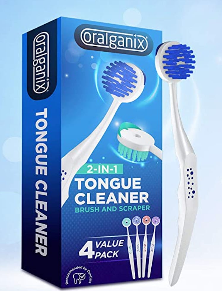 Oralganix 2-In-1 Tongue Cleaner (4-Pack)