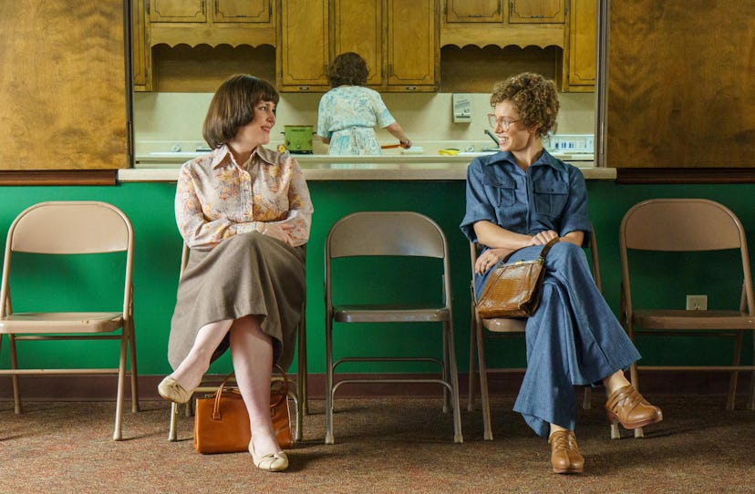 Betty Gore (Melanie Lynskey) and Candy Montgomery (Jessica Biel) in 'Candy.'