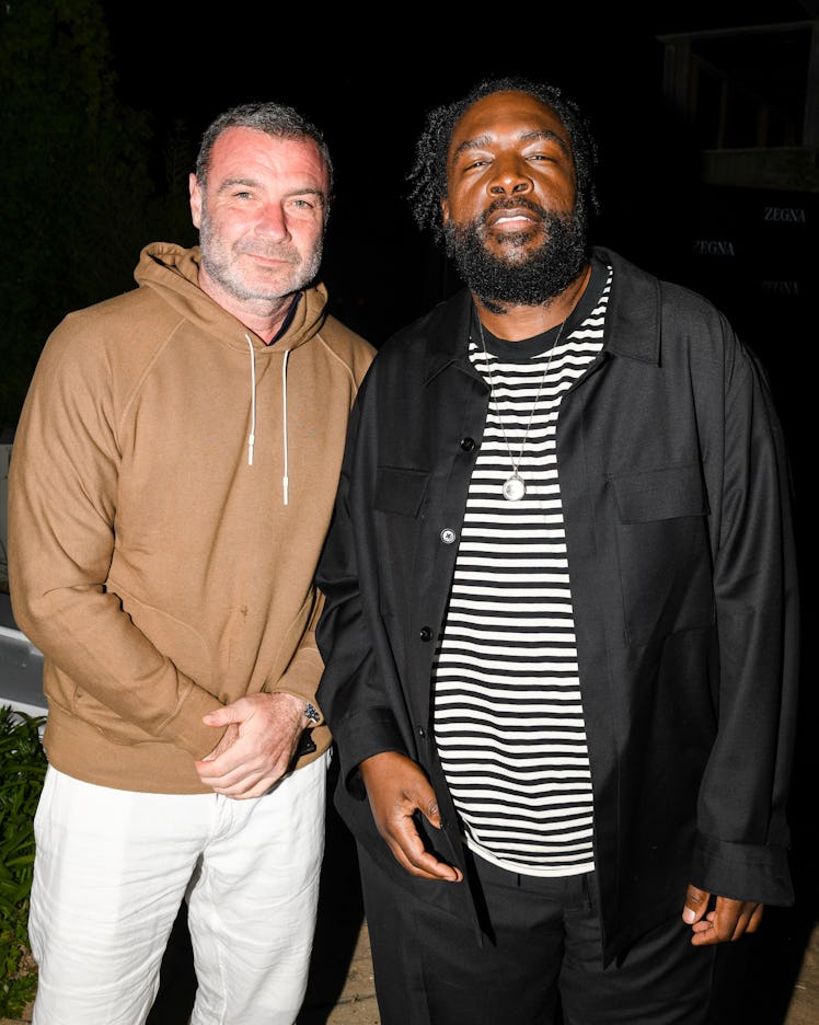 liev schreiber and questlove at the zegna surf lodge memorial day weekend party