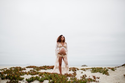 pregnant woman on beach, how to treat prenatal sunburn