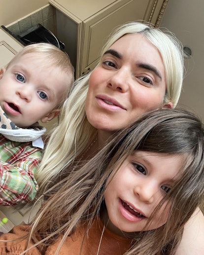 Carly Cardellino and her two children in a post from Instagram.