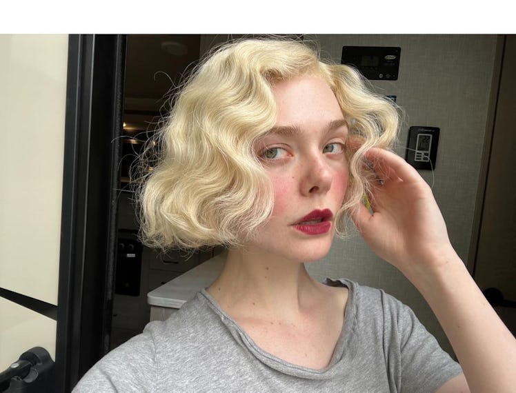 Elle Fanning with Marilyn Monroe-like hair