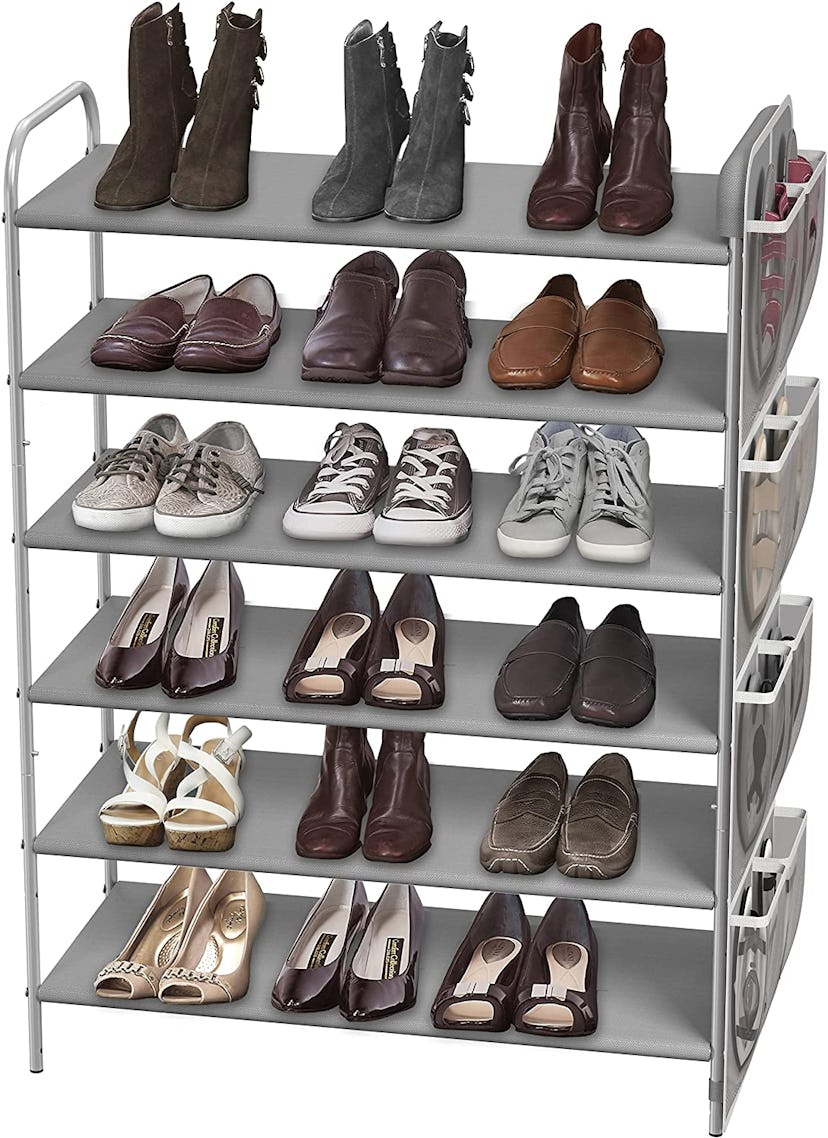 Slip shoes off at the door and onto this shoe rack organizer.