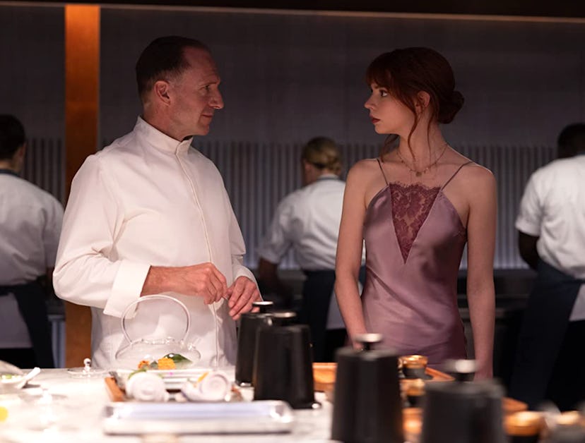 Ralph Fiennes and Anya Taylor-Joy in the 'The Menu' trailer