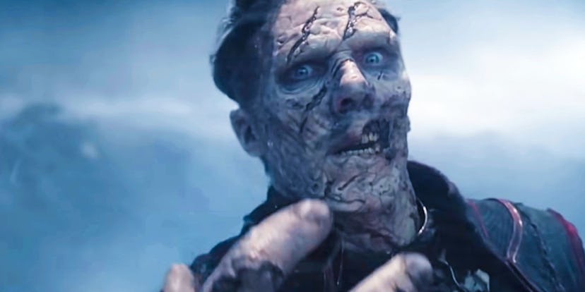 Benedict Cumberbatch sports a silver-streaked ponytail, a third-eye, and loads of rotting zombie app...
