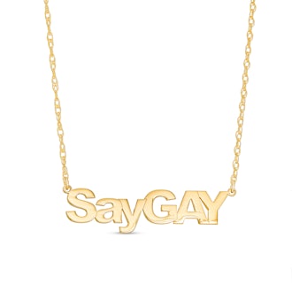 ‘SayGAY’ Nameplate Necklace