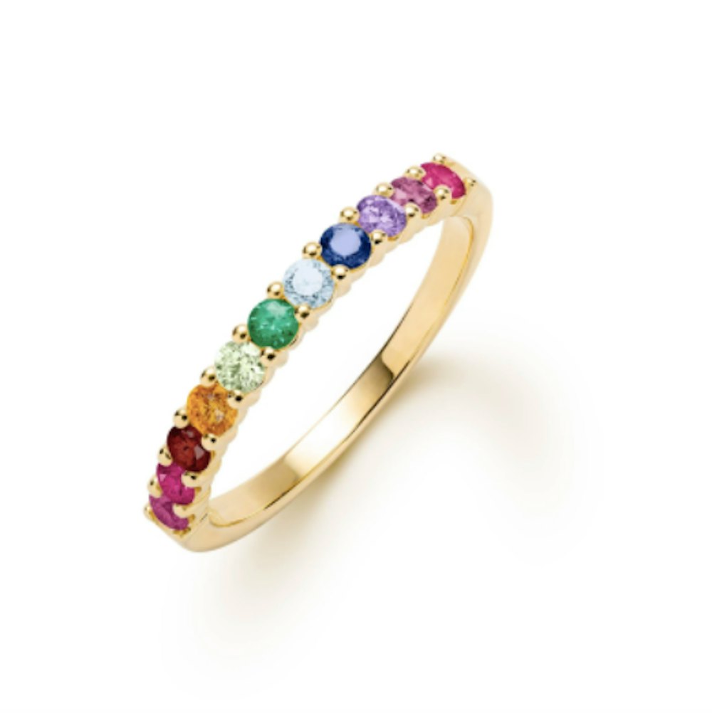 Rainbow Rosecliff Ring in 14k Gold