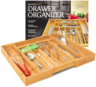 Signature Living Expandable Bamboo Utensil Drawer