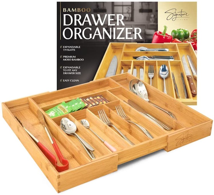 Signature Living Expandable Bamboo Utensil Drawer