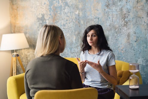 Stock photo of two women having a work meeting