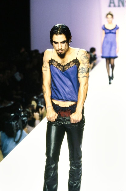 Dave Navarro walks Anna Sui RTW Spring 1997 Runway collection.