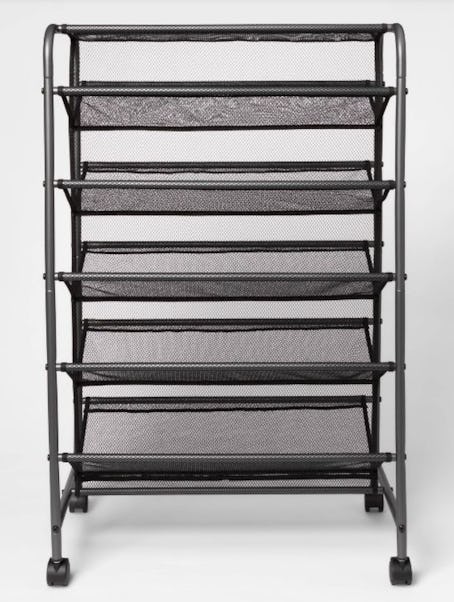 Double Sided Rolling Shoe Rack Black - Room Essentials