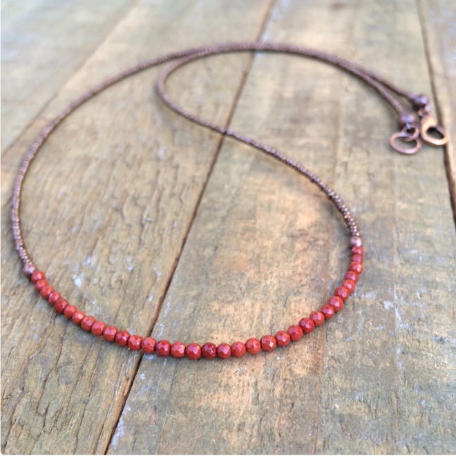 Tiny Red Jasper Necklace