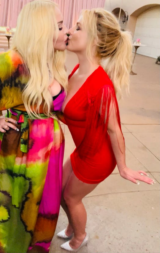 Britney Spears and Madonna kissed at Britney's wedding. Photo via Shutterstock