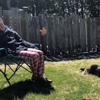 Long COVID sufferer and TikToker Beth Ann Pardo picture outside with her dog