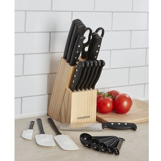 Farberware High-Carbon Stainless Steel Knife Block and Kitchen Tool Set