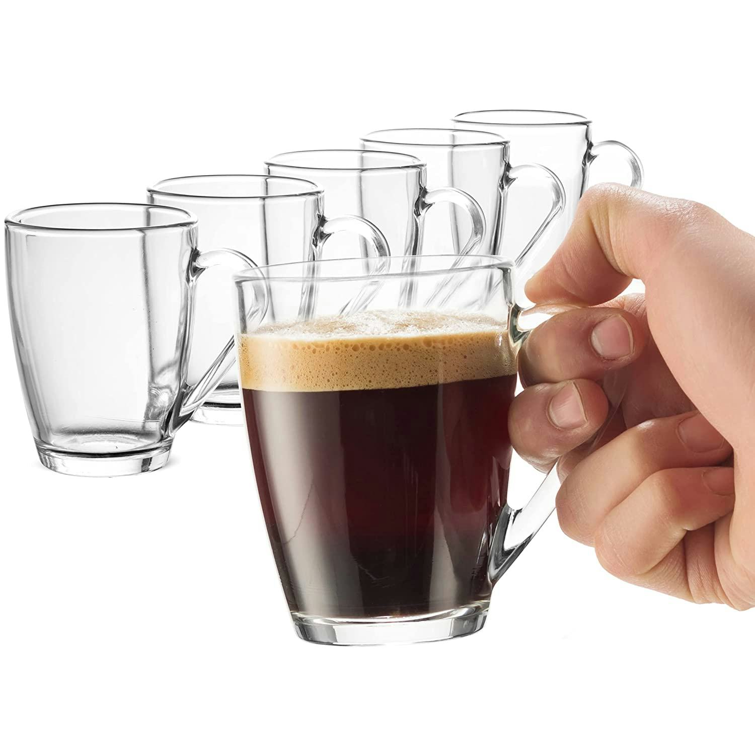 Bormioli Rocco Glass Coffee Mug Set (6-Pack)