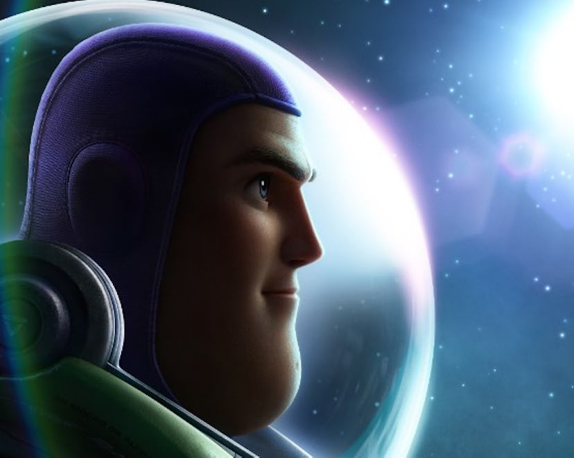 Profile of the main character Buzz Lightyear from Pixar's Lightyear movie.