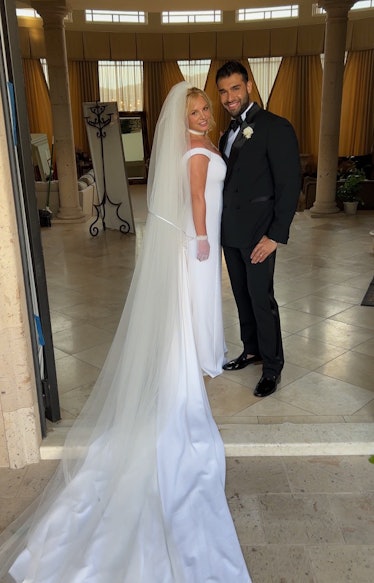 Britney Spears and Sam Asghari on their wedding day