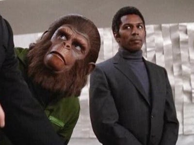 A screenshot from the movie Planet of the Apes, that redefined the sci-fi franchise