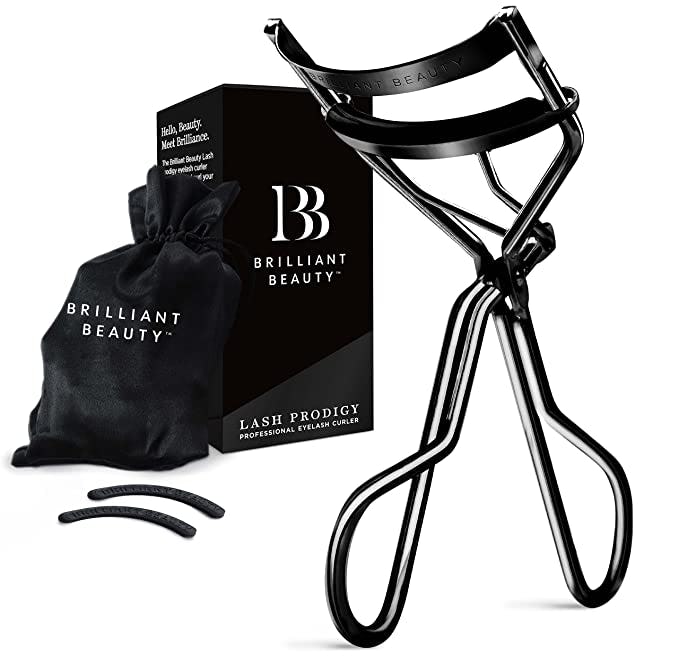 Brilliant Beauty Eyelash Curler with Satin Bag &amp; Refill Pads