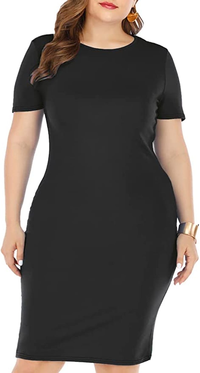 GXLU Short Sleeve Bodycon Pencil Dress